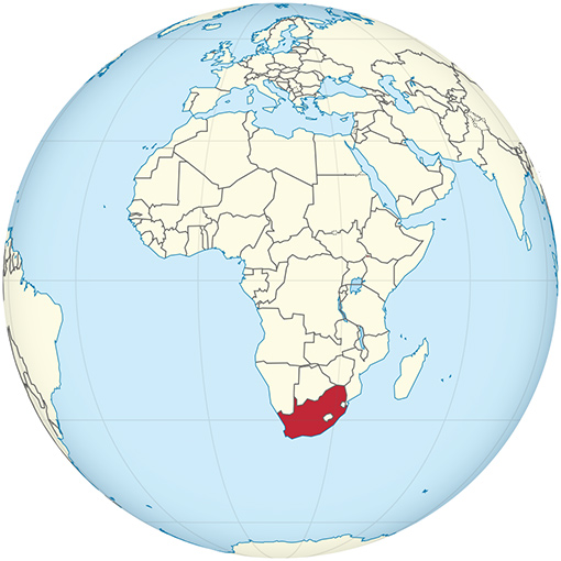 Global view of South AFrica