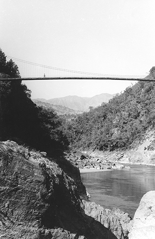 photo of suspension bridge in Nepal