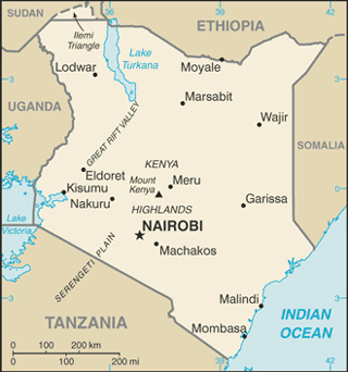 map of Kenya, Africa