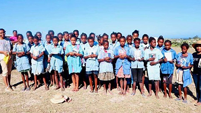 photo of girls at school in Madagascar