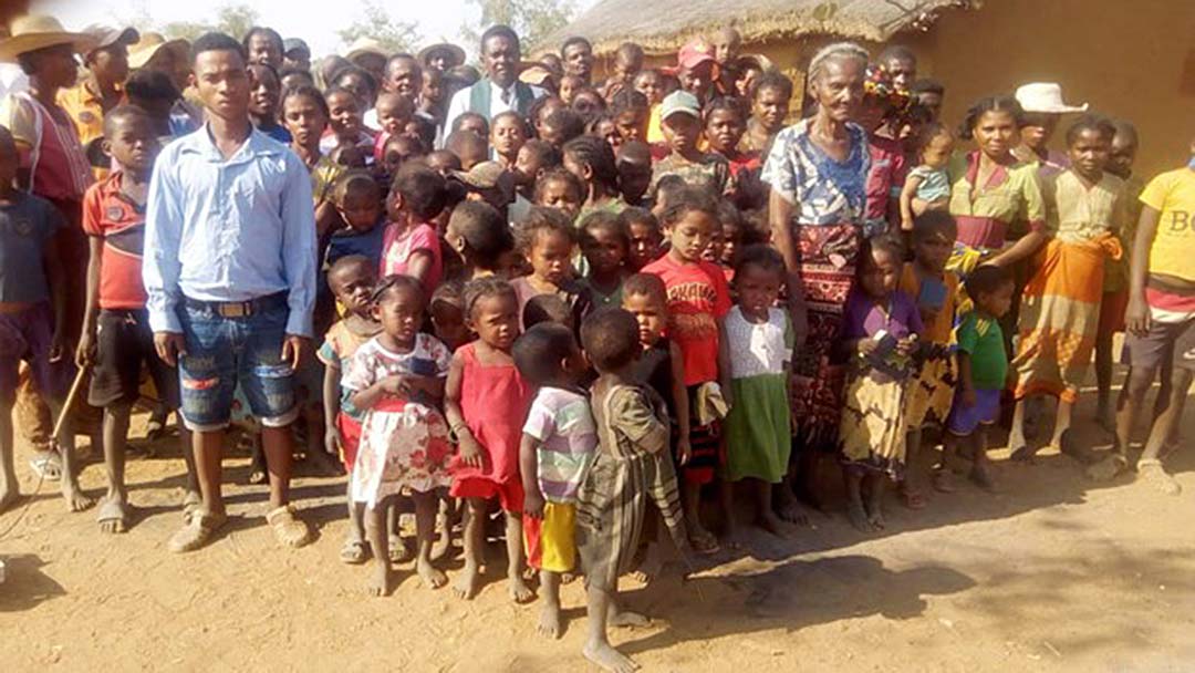 photo of village congregation in rural Madagascar