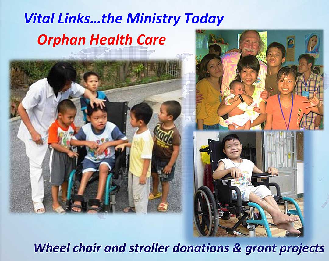 nurse with Vietnamese orphans, group of orphans, orphan i wheelchair
