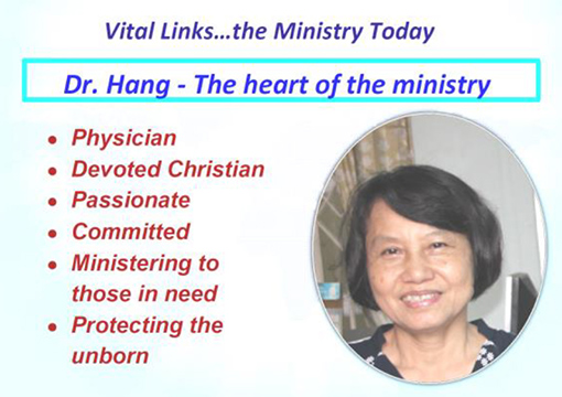 graphic with photo of Vietnamese physician and bulleted list of qualifications 