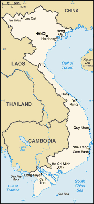 map of Vietnam and surrounding countries