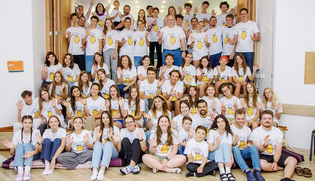 large group of children and youth