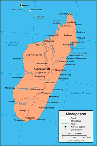 map of Madagascar