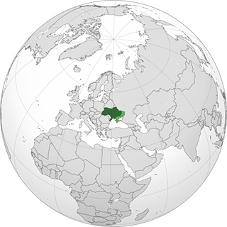 map showing global view of Ukraine