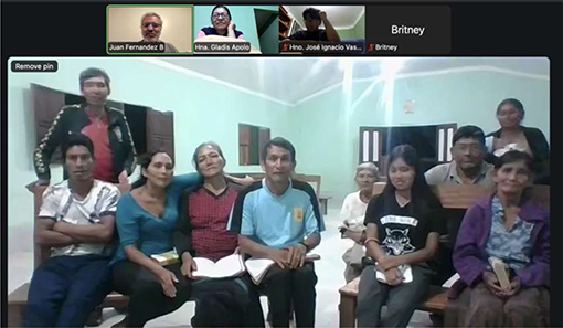 screenshot of seminary students during Zoom meeting