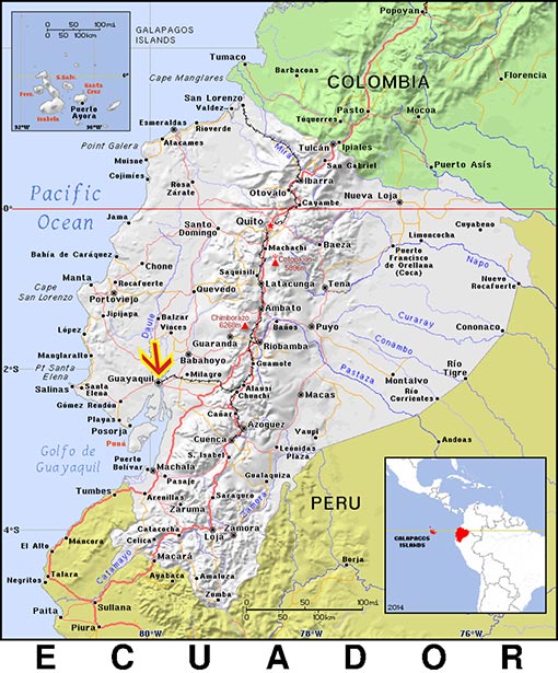 map of Ecuador