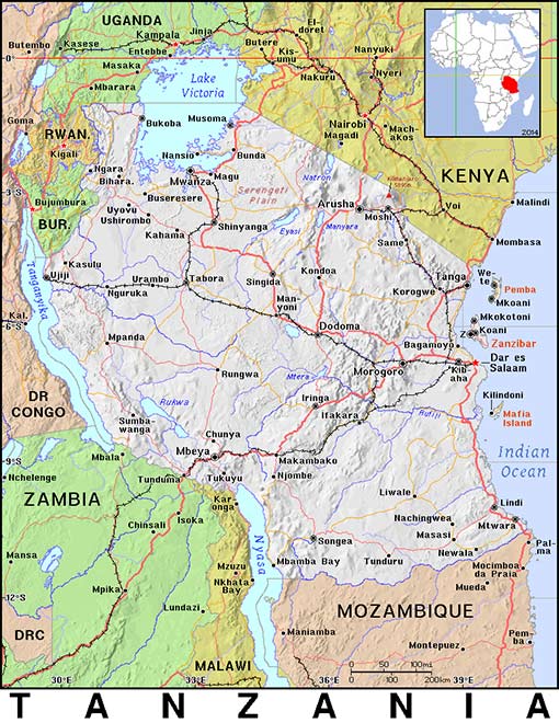 map of Tanzania