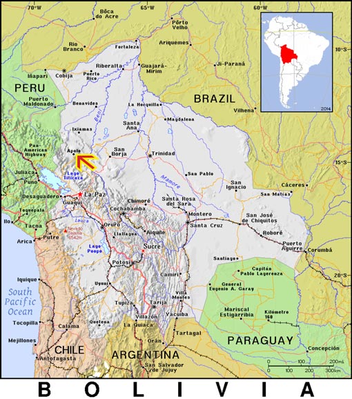 map of Bolivia