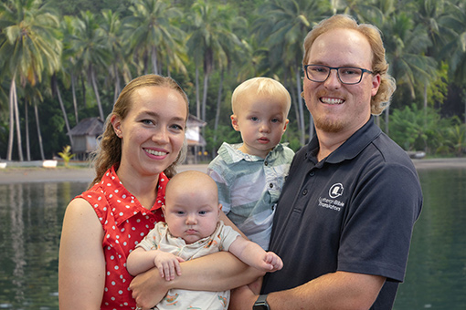 family with 2 young sons